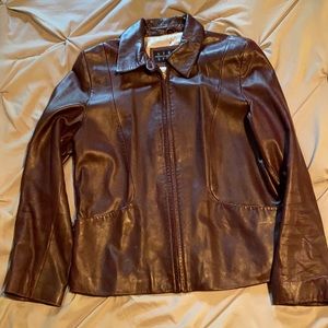 Siena Studios size medium leather coat comfy